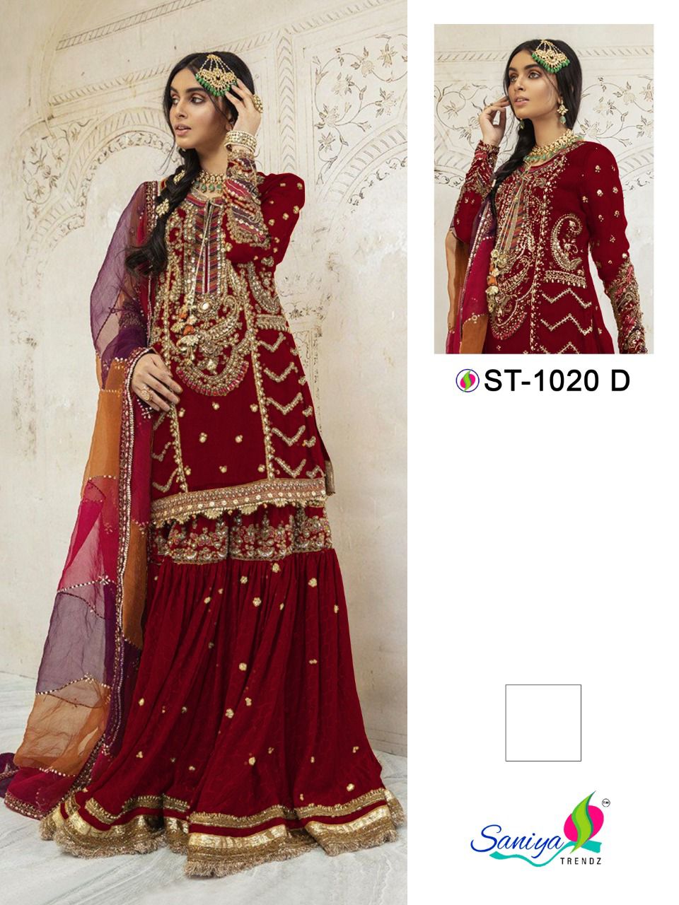 Saniya St 1020 Festive Wear Georgette Heavy Pakistani Salwar Kameez Collection